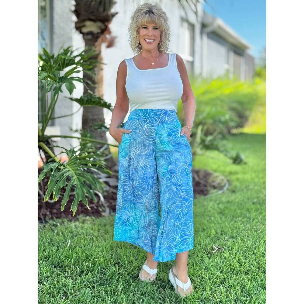 NEW SANTIKI keegan pants in turquoise aqua